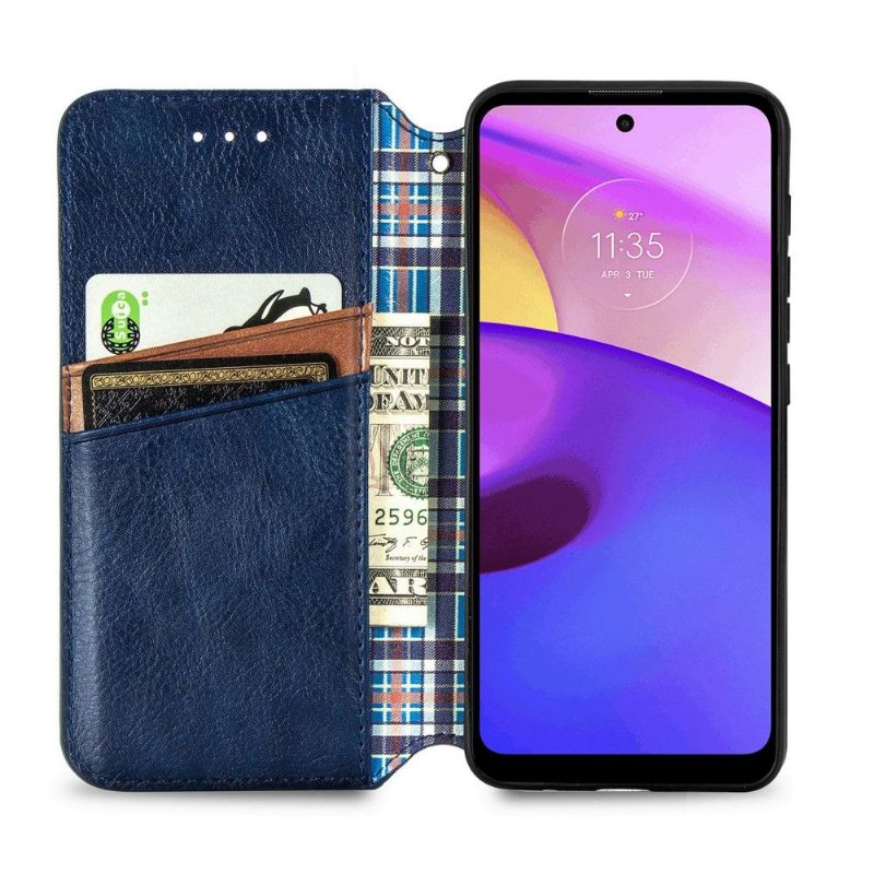 Flipové Pouzdro Na Motorola Moto E20 / E30 / E40 Držák Karty Kub Design