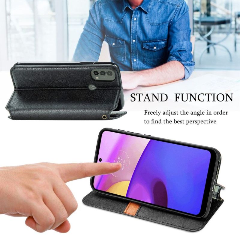 Flipové Pouzdro Na Motorola Moto E20 / E30 / E40 Držák Karty Kub Design