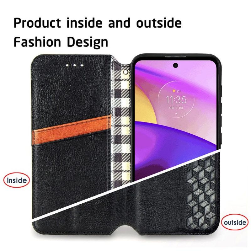Flipové Pouzdro Na Motorola Moto E20 / E30 / E40 Držák Karty Kub Design