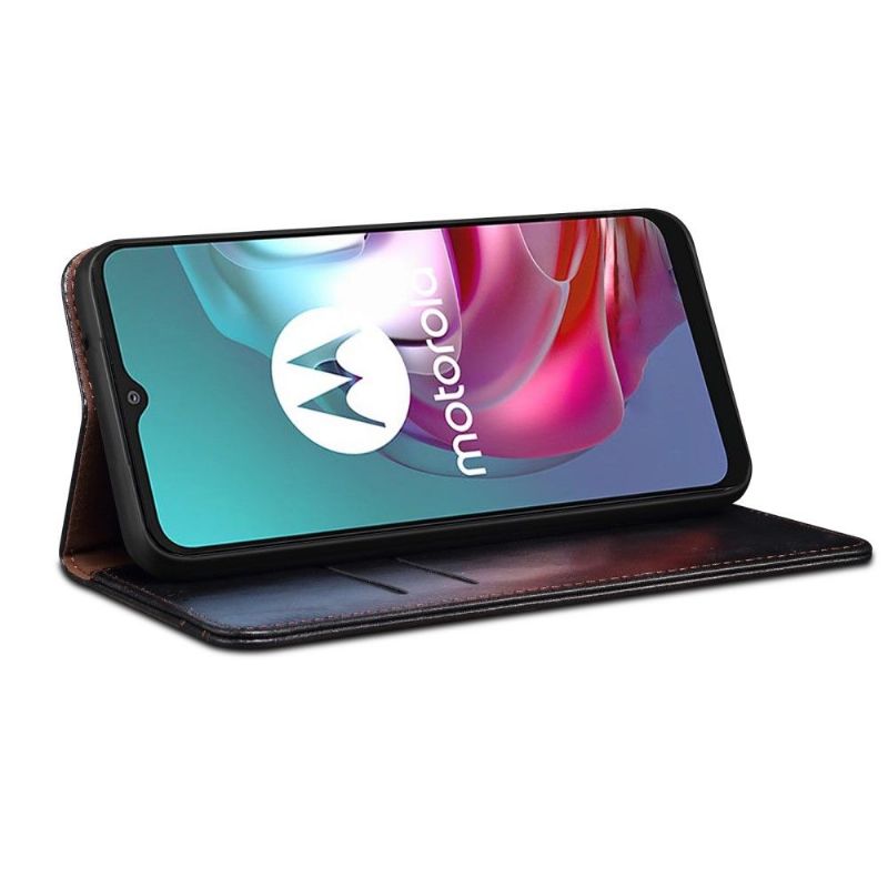 Flipové Pouzdro Na Motorola Moto E20 / E30 / E40 Ernestine Odkryté Švy