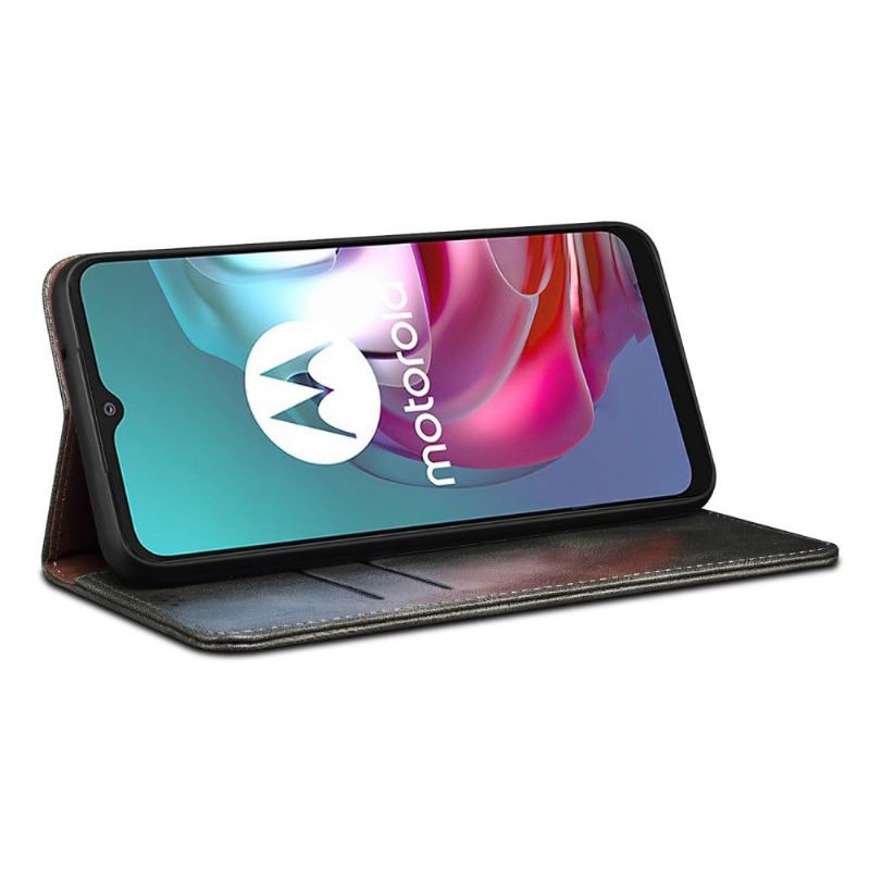 Flipové Pouzdro Na Motorola Moto E20 / E30 / E40 Ernestine Odkryté Švy