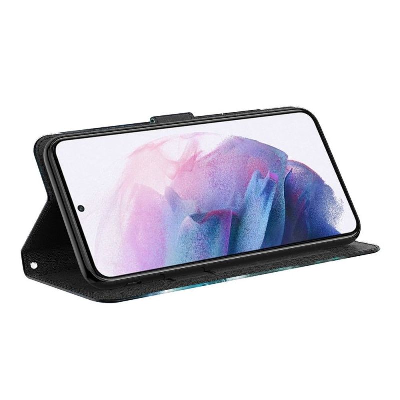 Flipové Pouzdro Na Motorola Moto E20 / E30 / E40 Krajkové Květiny