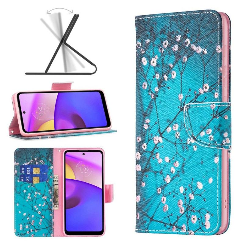 Flipové Pouzdro Na Motorola Moto E20 / E30 / E40 Kvetoucí Větve