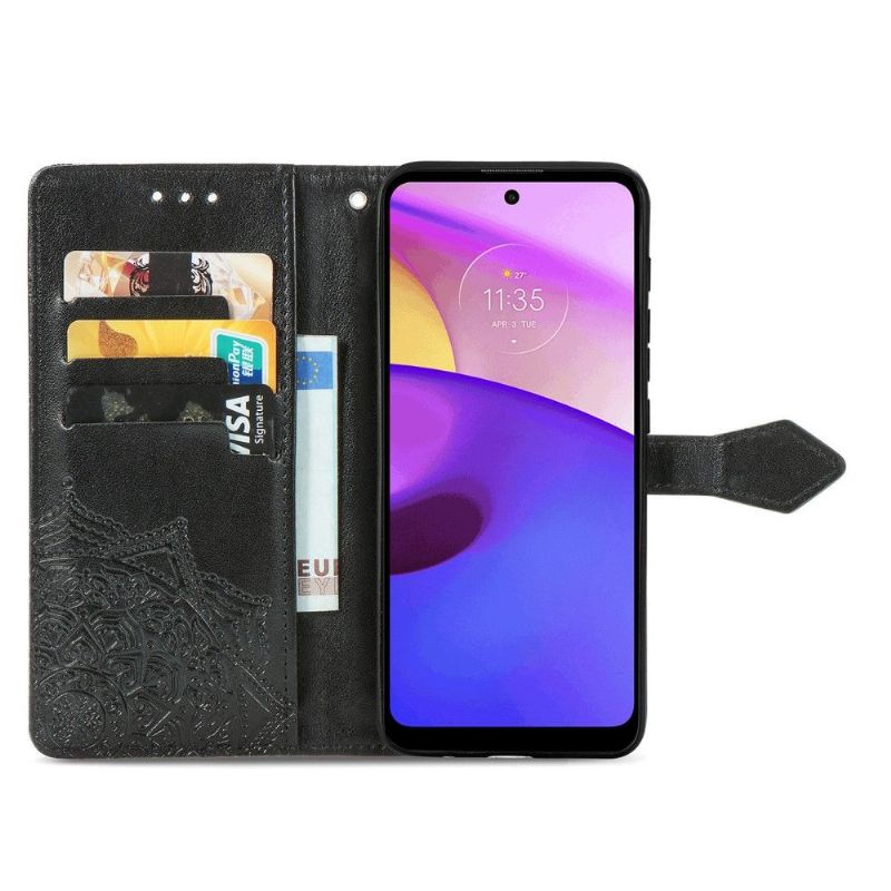Flipové Pouzdro Na Motorola Moto E20 / E30 / E40 Mandala Reliéf Z Umělé Kůže