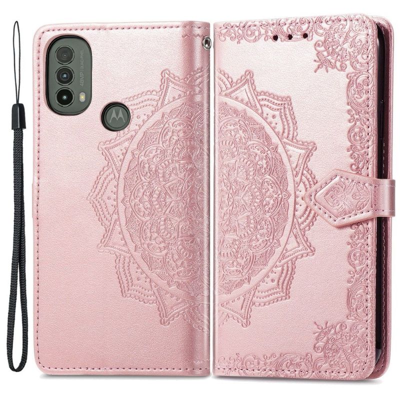 Flipové Pouzdro Na Motorola Moto E20 / E30 / E40 Mandala Reliéf Z Umělé Kůže