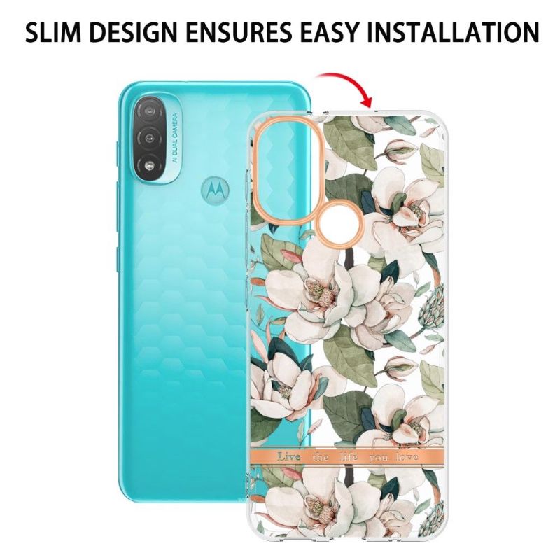 Kryt Na Motorola Moto E20 / E30 / E40 Gardenia Bílý Květ