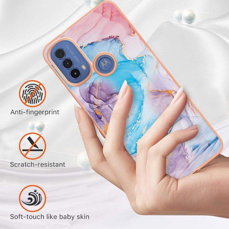 Kryt Na Motorola Moto E20 / E30 / E40 Modrý Mramor