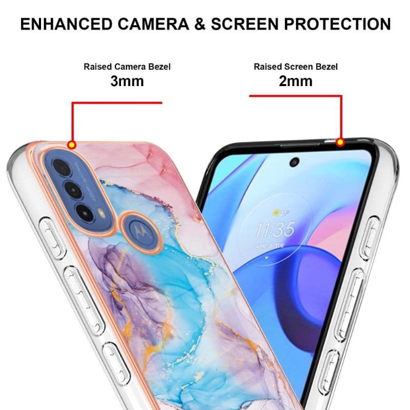 Kryt Na Motorola Moto E20 / E30 / E40 Modrý Mramor