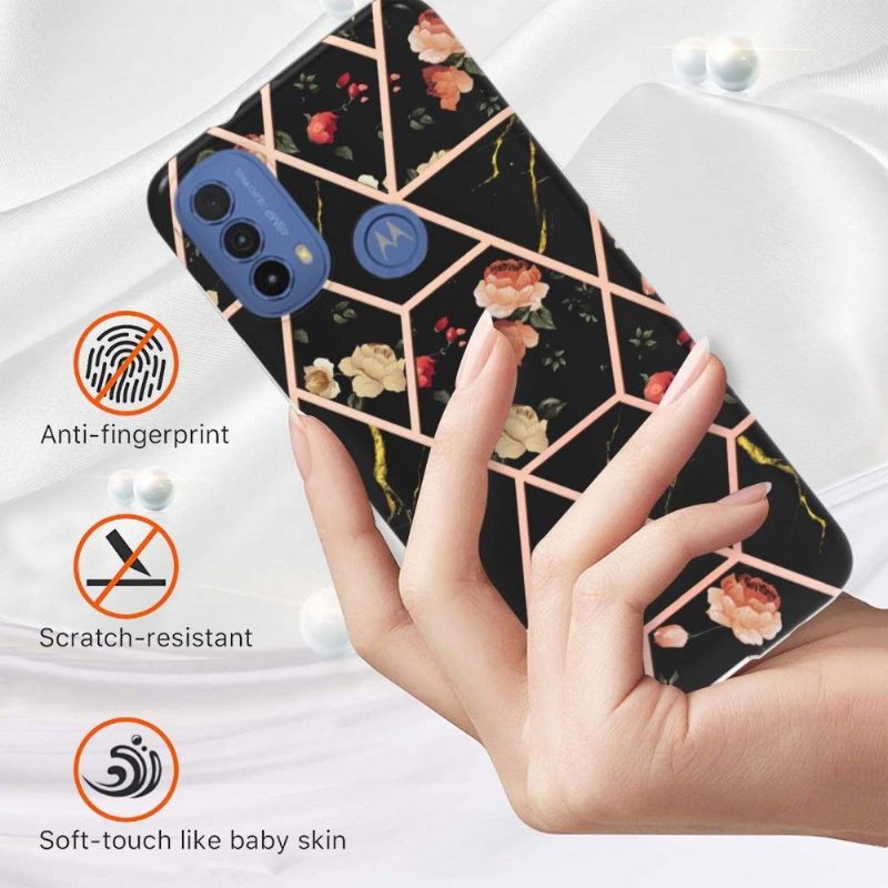 Kryty Na Mobil Na Motorola Moto E20 / E30 / E40 Mramor A Květiny