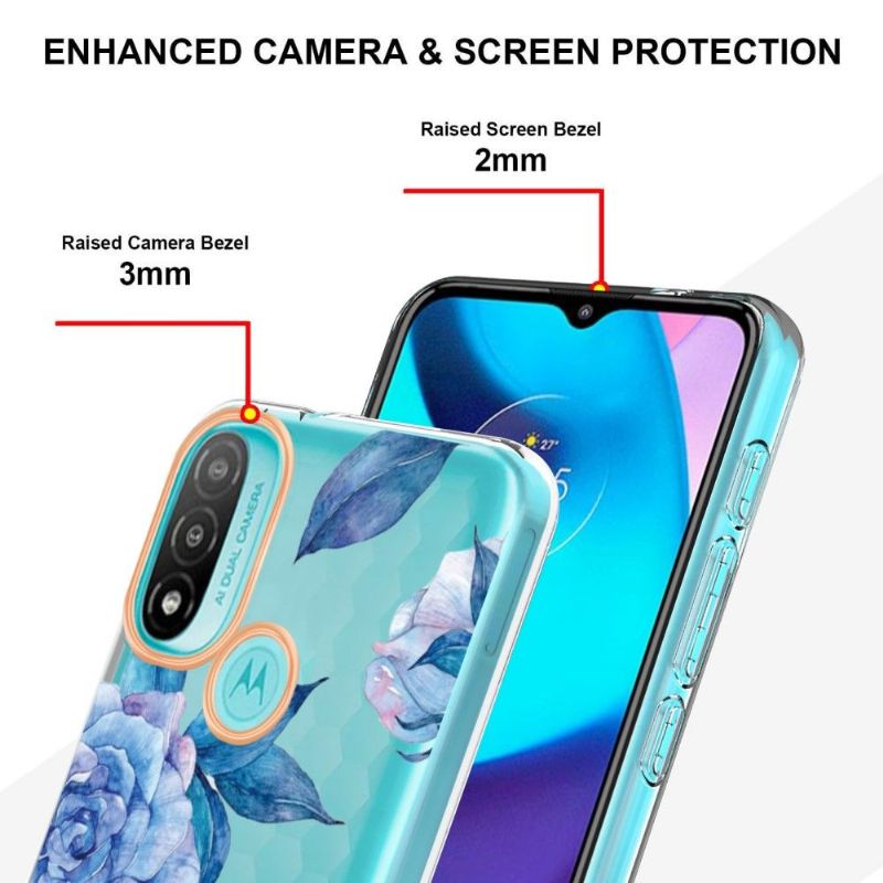 Kryty Na Mobil Na Motorola Moto E20 / E30 / E40 Pivoňka Modrá
