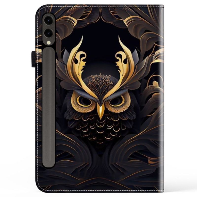 Kožený Kryt Samsung Galaxy Tab S10 Plus Zlatá Sova