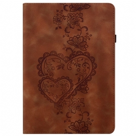 Pouzdro Na Samsung Galaxy Tab S10 Plus Srdíčka S Efektem Semiše