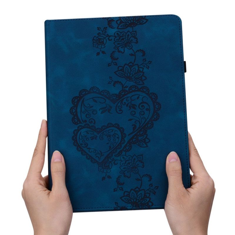 Pouzdro Na Samsung Galaxy Tab S10 Plus Srdíčka S Efektem Semiše