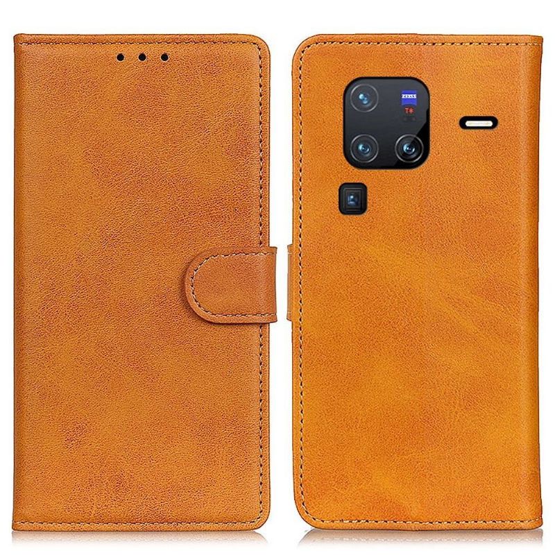 Flipové Pouzdro Na Vivo X80 Pro Efekt Matné Kůže Marius