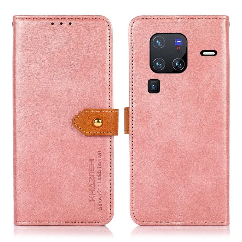Flipové Pouzdro Na Vivo X80 Pro Khazneh Bicolor Umělá Kůže
