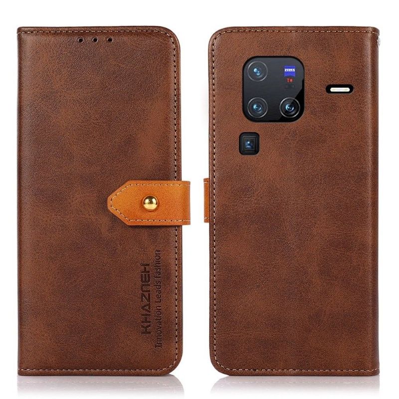 Flipové Pouzdro Na Vivo X80 Pro Khazneh Bicolor Umělá Kůže