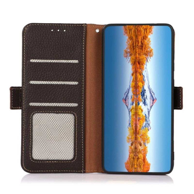 Flipové Pouzdro Na Vivo X80 Pro Nejprve Zrnitá Kůže Khazneh