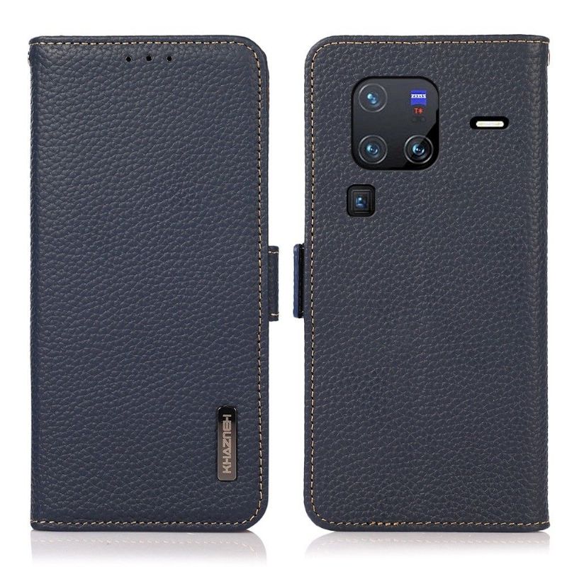 Flipové Pouzdro Na Vivo X80 Pro Nejprve Zrnitá Kůže Khazneh