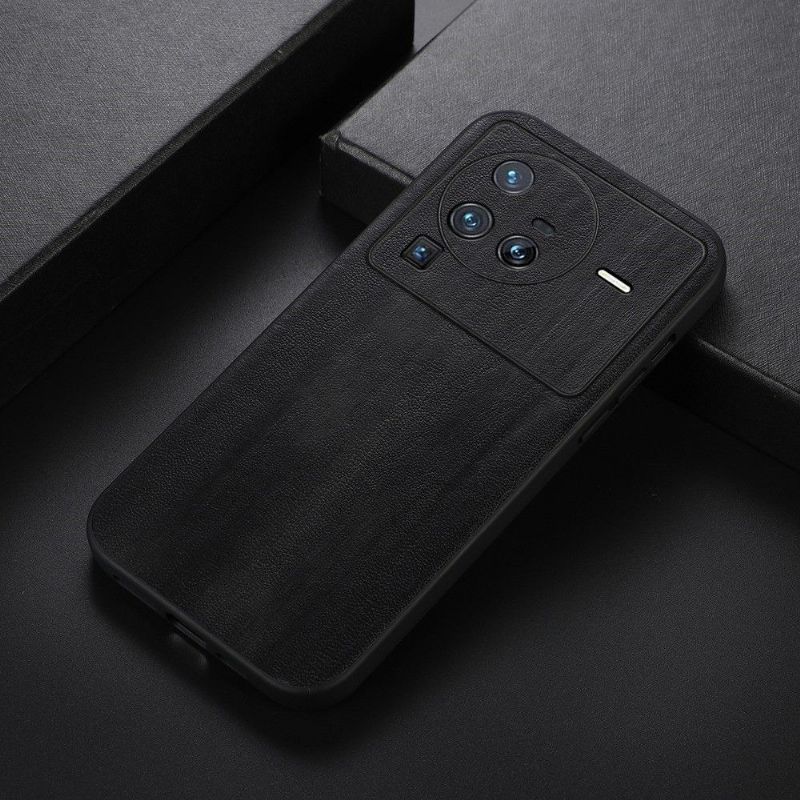Kryt Na Vivo X80 Pro Kožený Efekt Se Vzhledem Dřeva