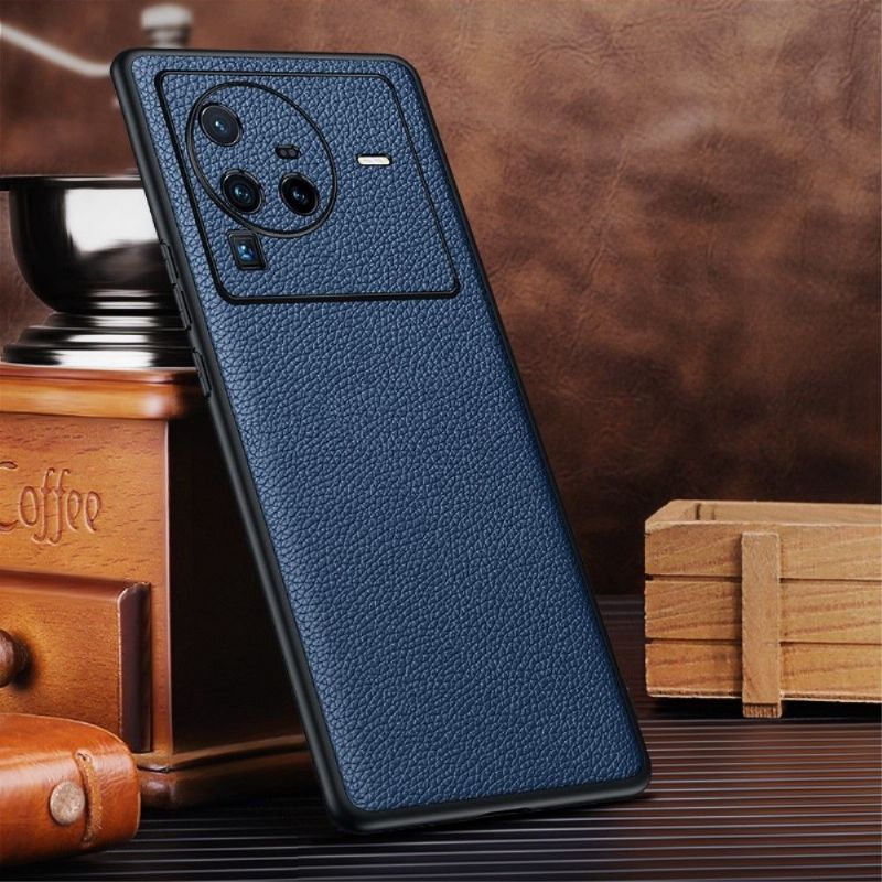 Kryty Na Mobil Na Vivo X80 Pro Zrnitá Pravá Kůže