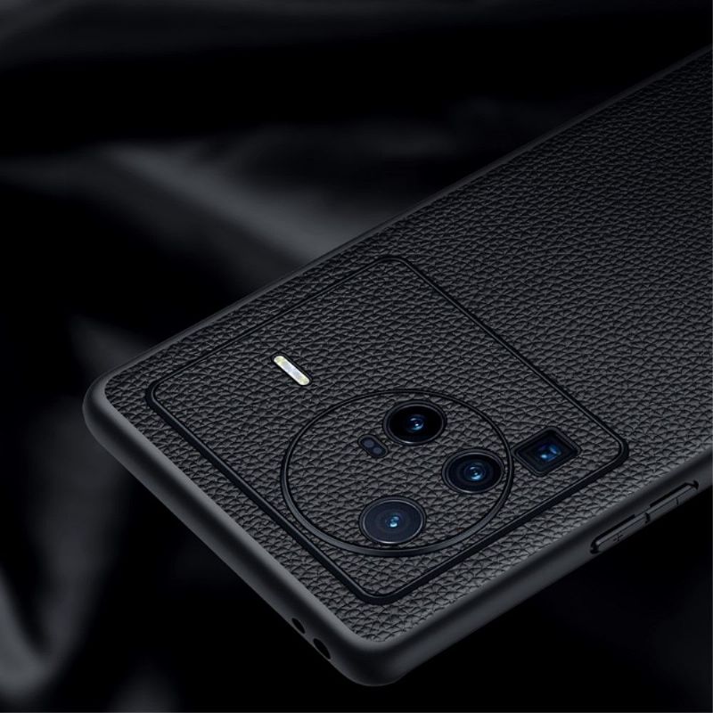 Kryty Na Mobil Na Vivo X80 Pro Zrnitá Pravá Kůže