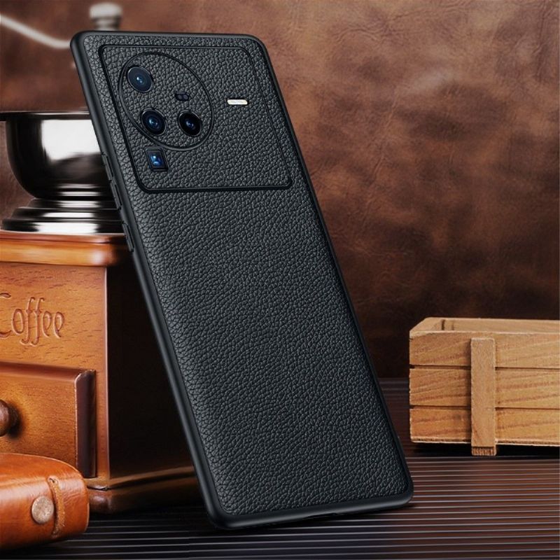 Kryty Na Mobil Na Vivo X80 Pro Zrnitá Pravá Kůže