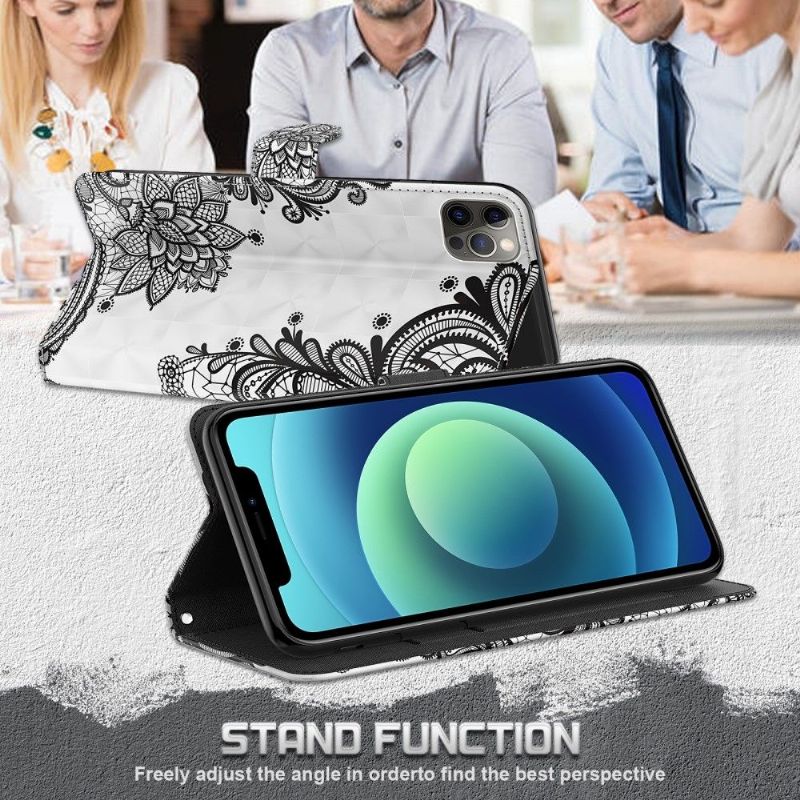 Flipové Pouzdro Na Samsung Galaxy A03s Krajkové Květiny