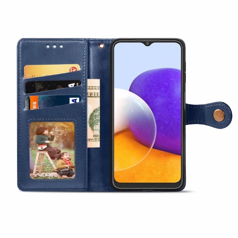 Flipové Pouzdro Na Samsung Galaxy A22 4G Držák Na Karty Z Umělé Kůže Indila