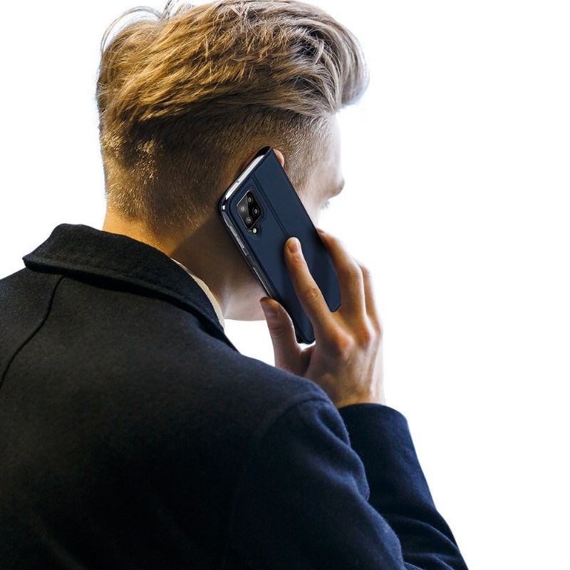 Flipové Pouzdro Na Samsung Galaxy A22 4G Obchodní Saténový Efekt