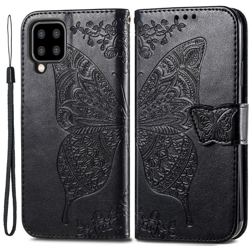 Flipové Pouzdro Na Samsung Galaxy A22 4G Pomocný Motýl