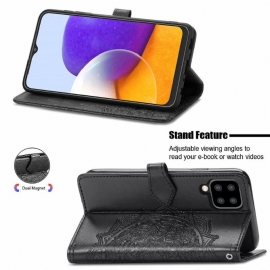 Flipové Pouzdro Na Samsung Galaxy A22 4G Reliéfní Mandala