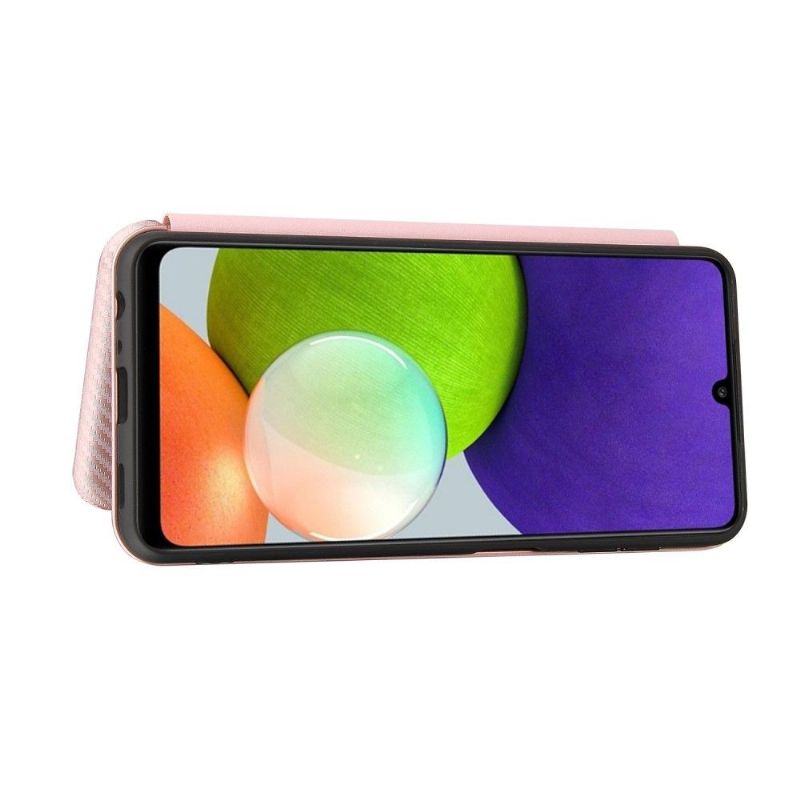 Flipové Pouzdro Na Samsung Galaxy A22 4G Umělá Kůže Ve Stylu Uhlíkových Vláken