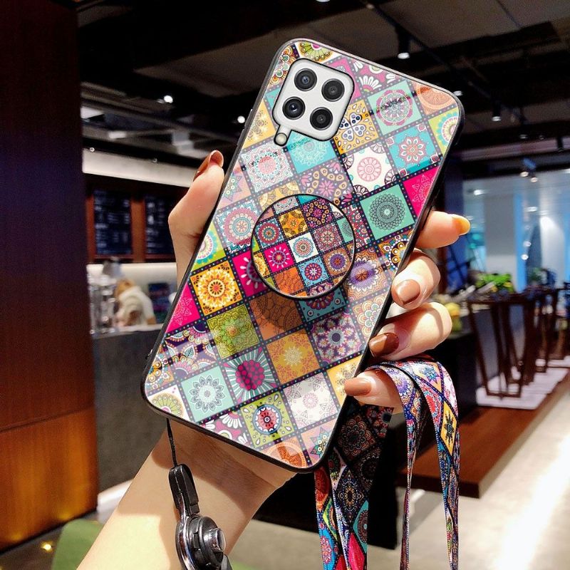 Kryt Na Samsung Galaxy A22 4G Mandalový Kaleidoskop Se Stojanem