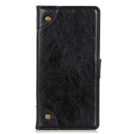 Flipové Pouzdro Na OnePlus 10T 5G Stylové Nýty Z Kůže Nappa Vintage