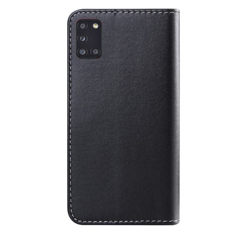 Flipové Pouzdro Na Samsung Galaxy A31 Tříbarevné Prošívání Z Umělé Kůže