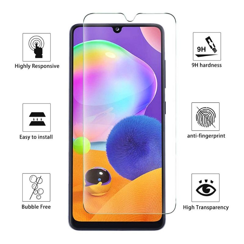Pouzdro + Ochranná Fólie Z Tvrzeného Skla Pro Samsung Galaxy A31