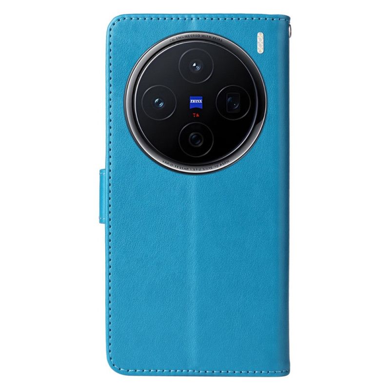 Peněženková Pouzdra Vivo X200 Kryty Na Mobil Květinový Vzor Motýlů