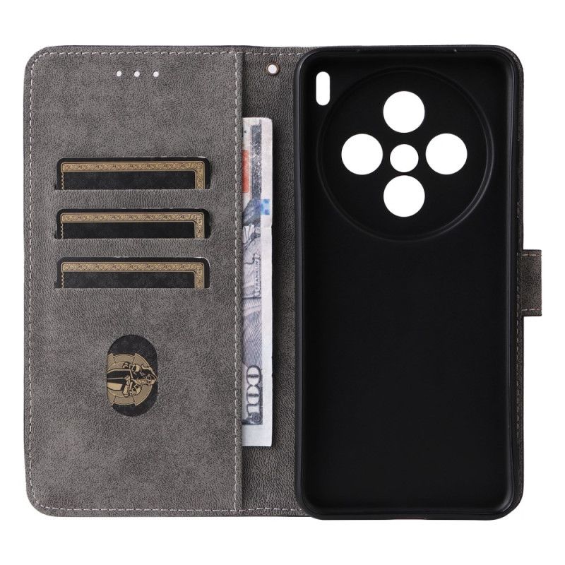 Peněženková Pouzdra Vivo X200 Kryty Na Mobil Semišový Efekt S Popruhem