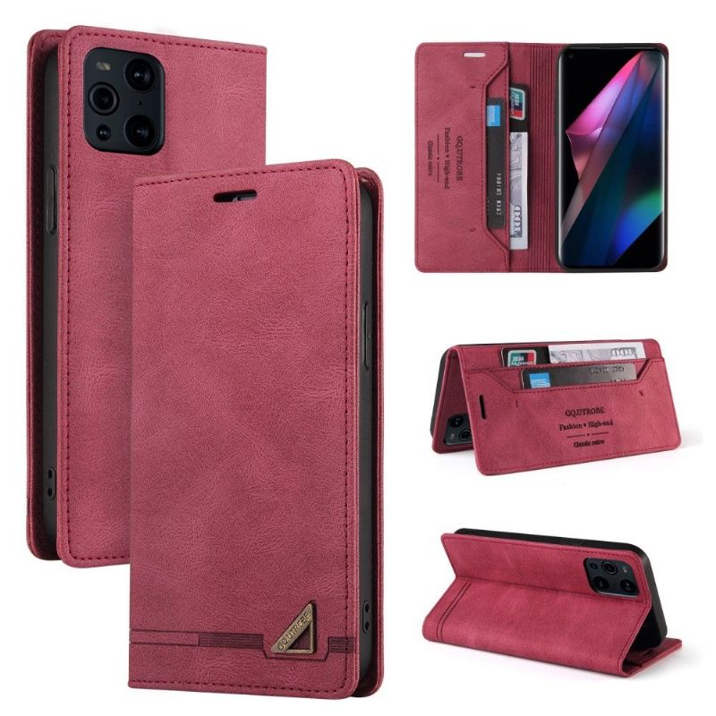 Flipové Pouzdro Na Oppo Find X3 Pro Gq.utrobe Faux Leather Retro