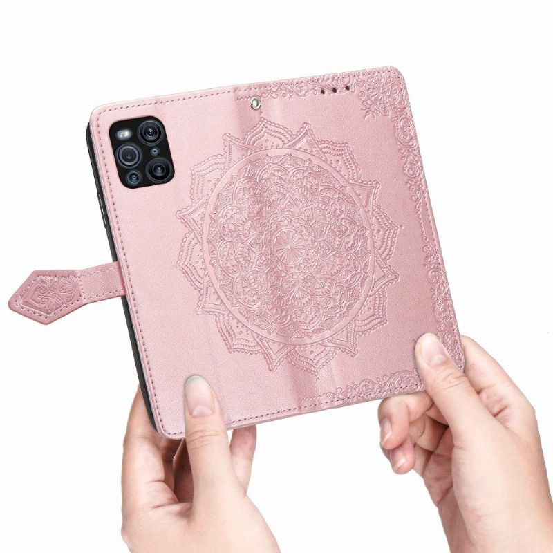 Flipové Pouzdro Na Oppo Find X3 Pro Mandala Reliéf Z Umělé Kůže