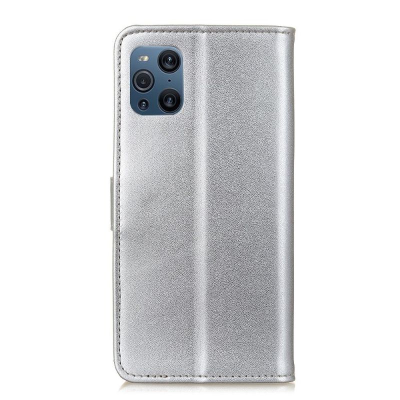 Flipové Pouzdro Na Oppo Find X3 Pro Základní Umělá Kůže