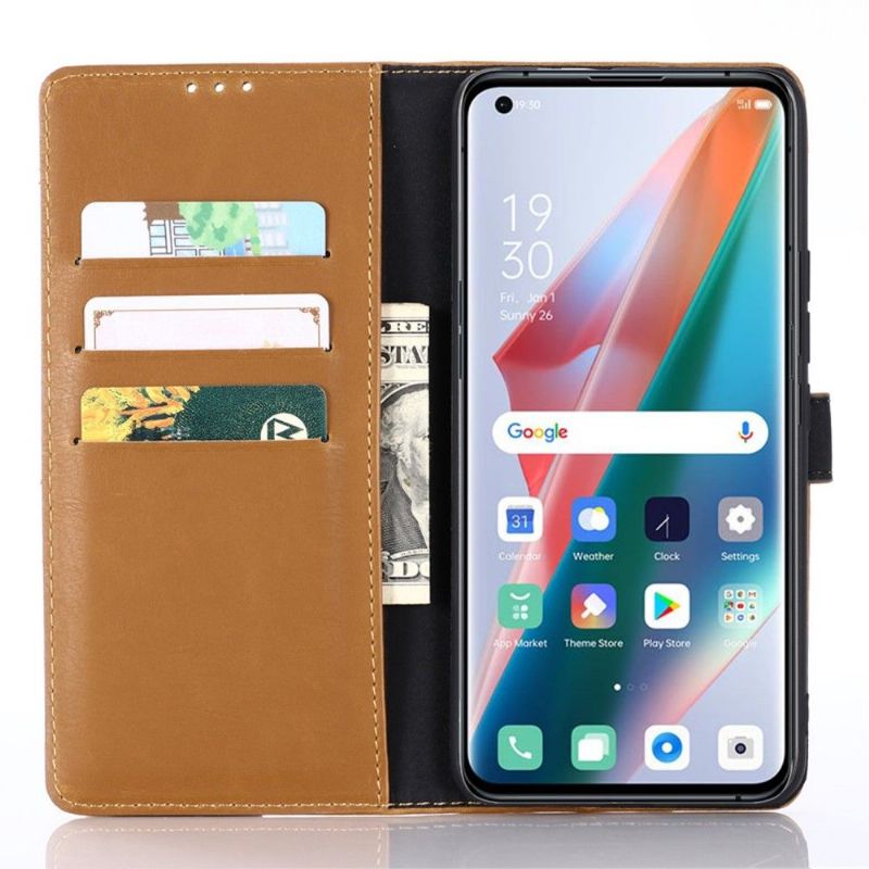 Kožené Pouzdro Folio Na Oppo Find X3 Pro Flipové Pouzdro Retro Folie Z Umělé Kůže