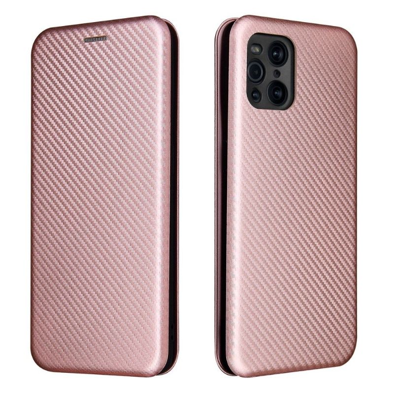 Kožené Pouzdro Na Oppo Find X3 Pro Koženka Z Uhlíkových Vláken