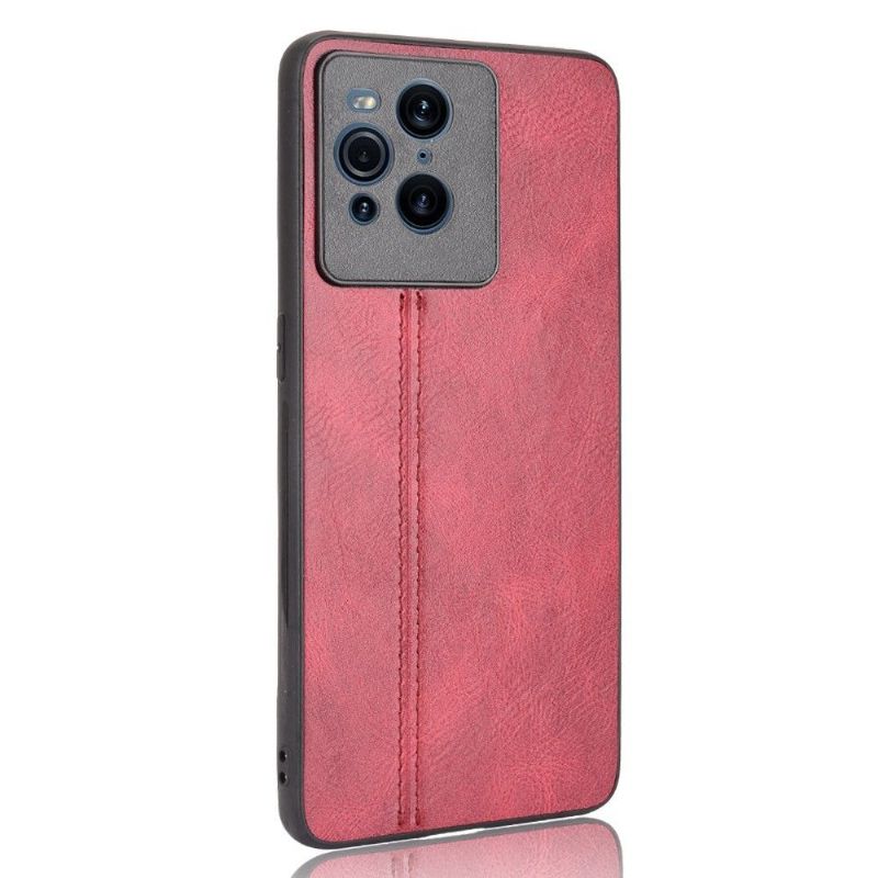 Kryt Na Oppo Find X3 Pro Kožený Efekt