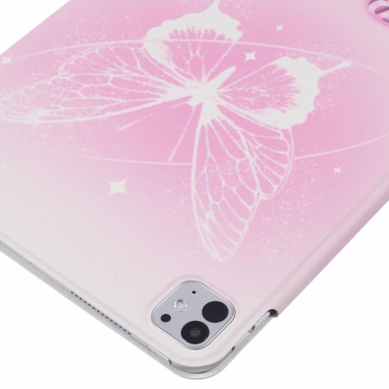 Kožený Kryt iPad Pro 13 (2024) Origami Růžový Motýl