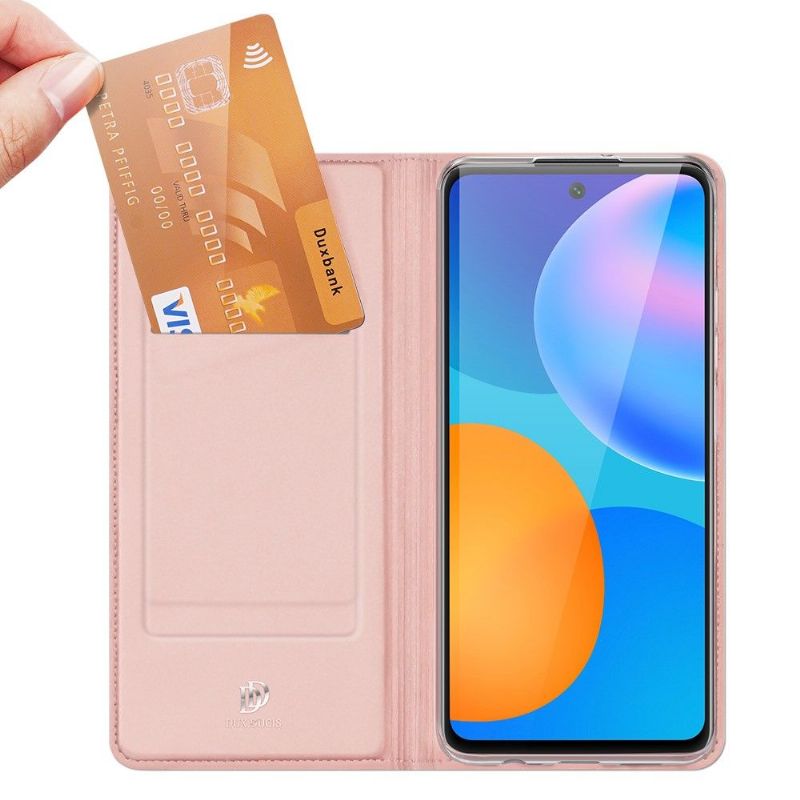 Flipové Pouzdro Na Huawei P Smart 2021 Obchodní Saténový Efekt