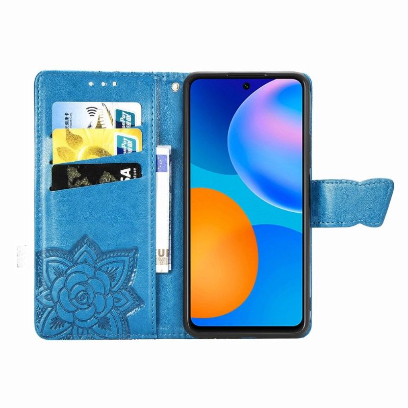 Flipové Pouzdro Na Huawei P Smart 2021 Reliéfní Motýl