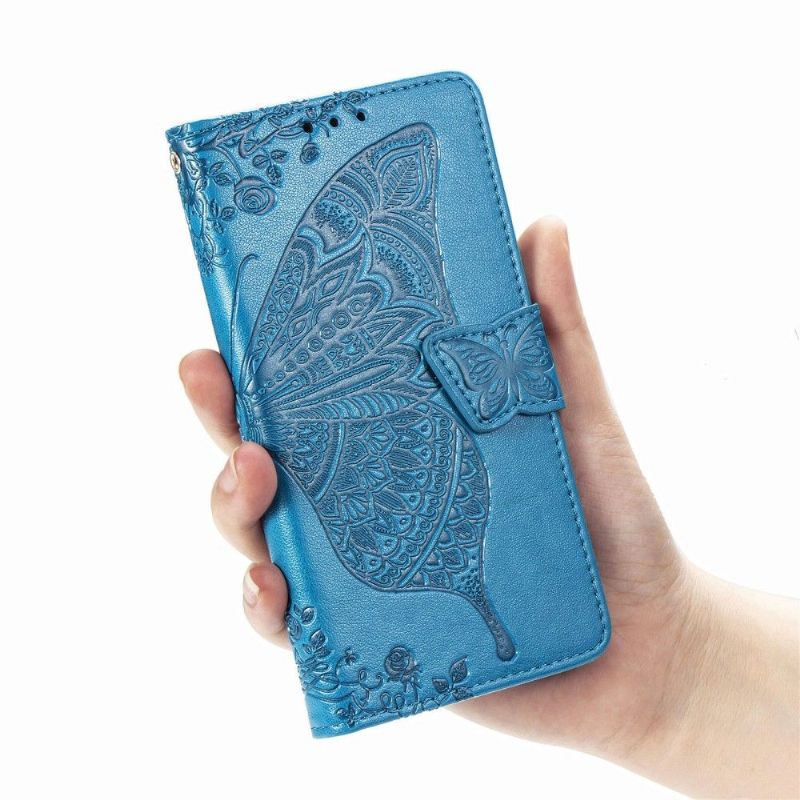 Flipové Pouzdro Na Huawei P Smart 2021 Reliéfní Motýl