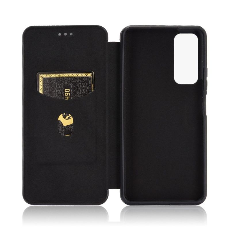 Flipové Pouzdro Na Huawei P Smart 2021 Umělá Kůže Ve Stylu Uhlíkových Vláken
