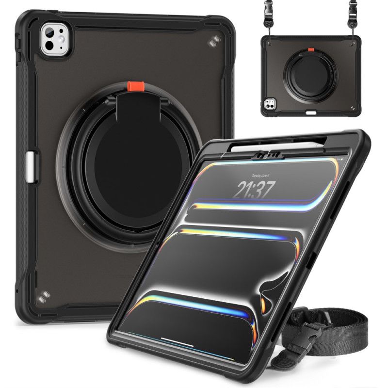 Kryt iPad Pro 13 (2025) Kryty Na Mobil Otočný Stojan A Ramenní Popruh